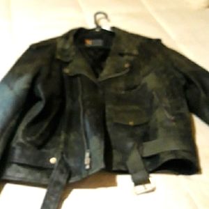 Leather motorcycle jacket